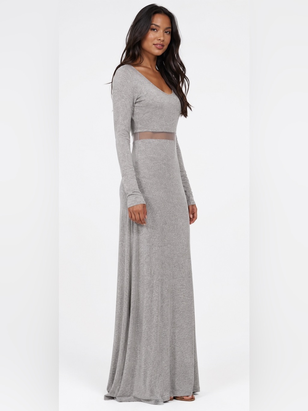BCBGENERATION Grey Mesh Insert Dress Size XXS